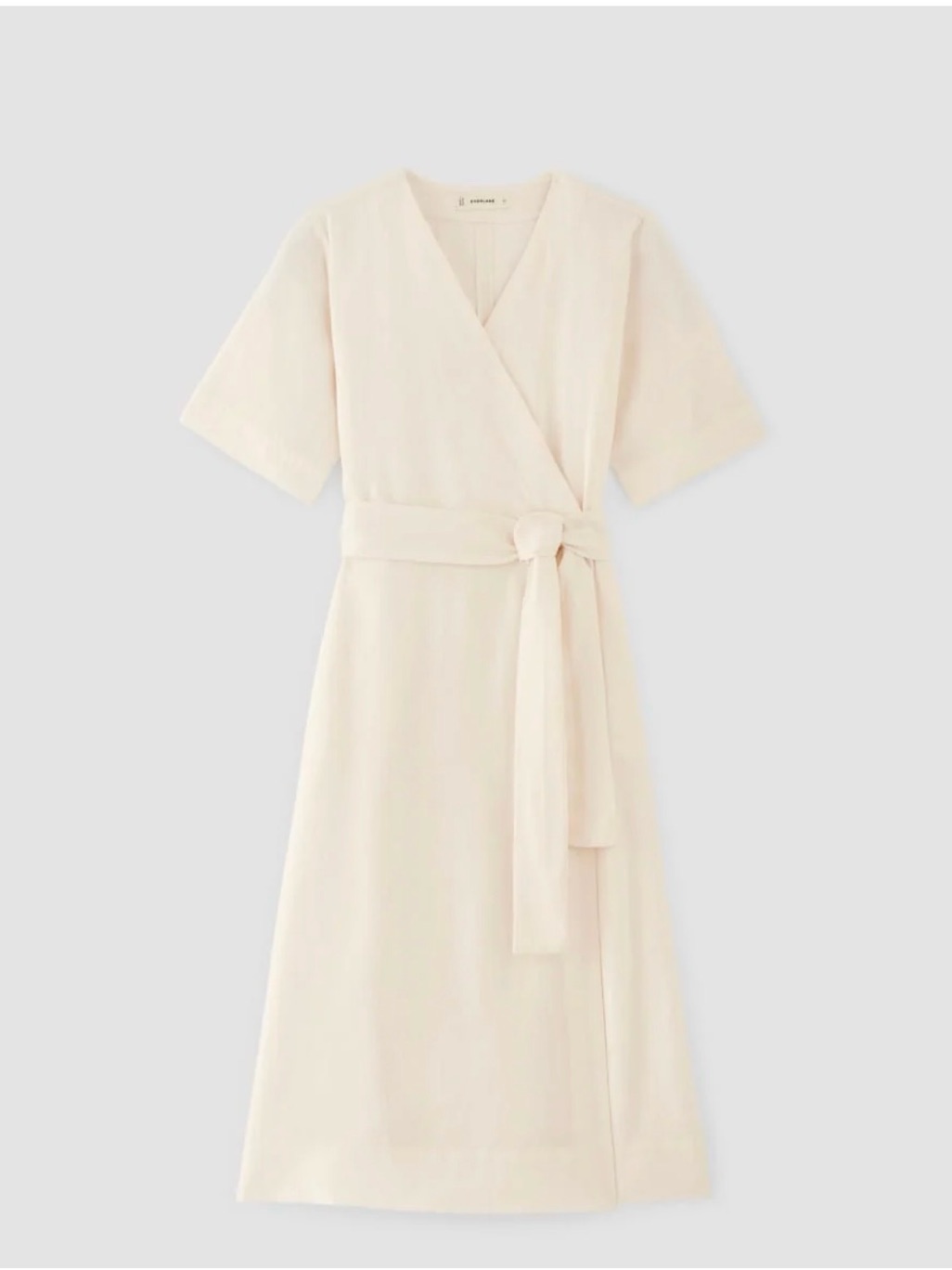 Everlane Linen Wrap Dress In Bone, Size Small